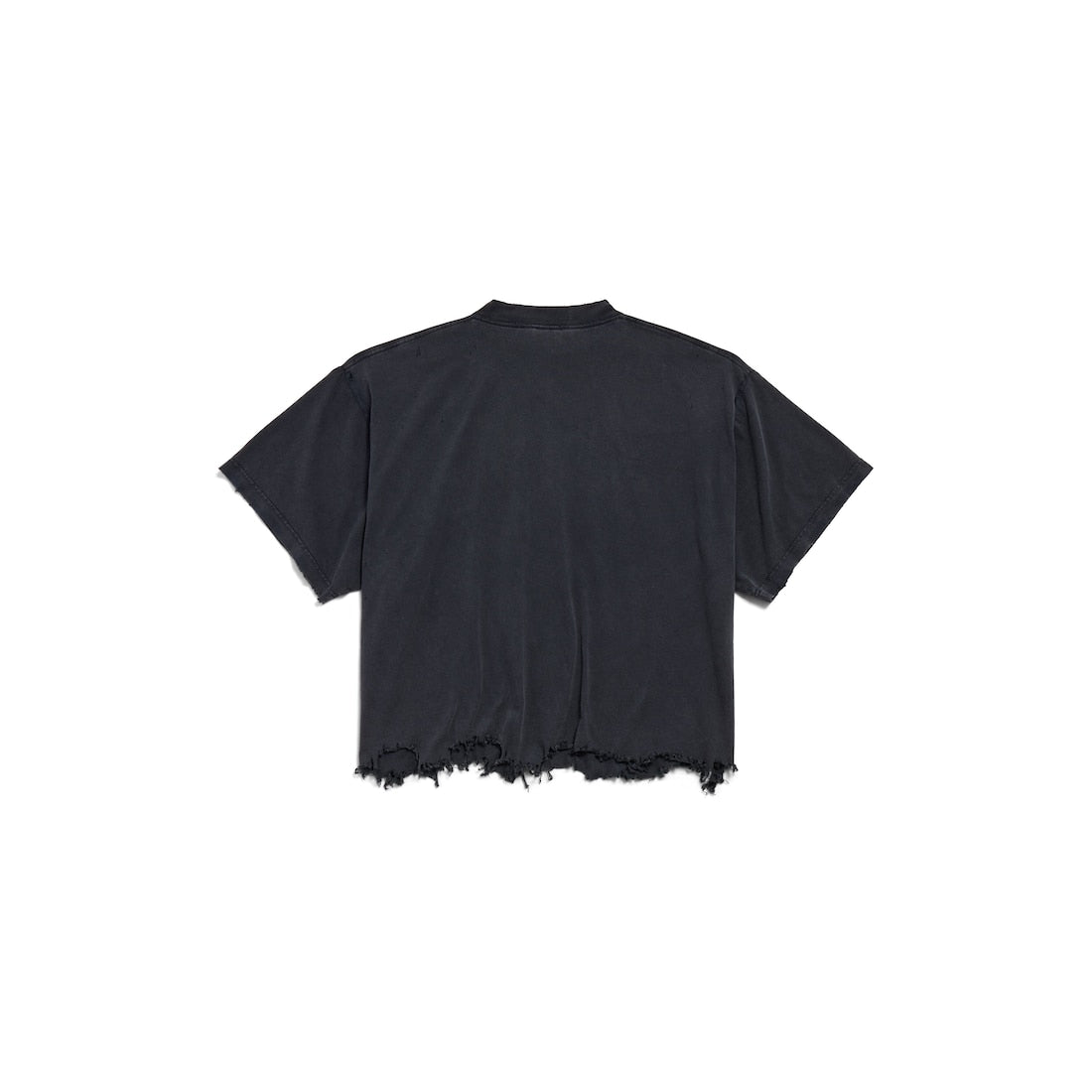 WOMEN'S CROPPED T-SHIRT IN BLACK FADED