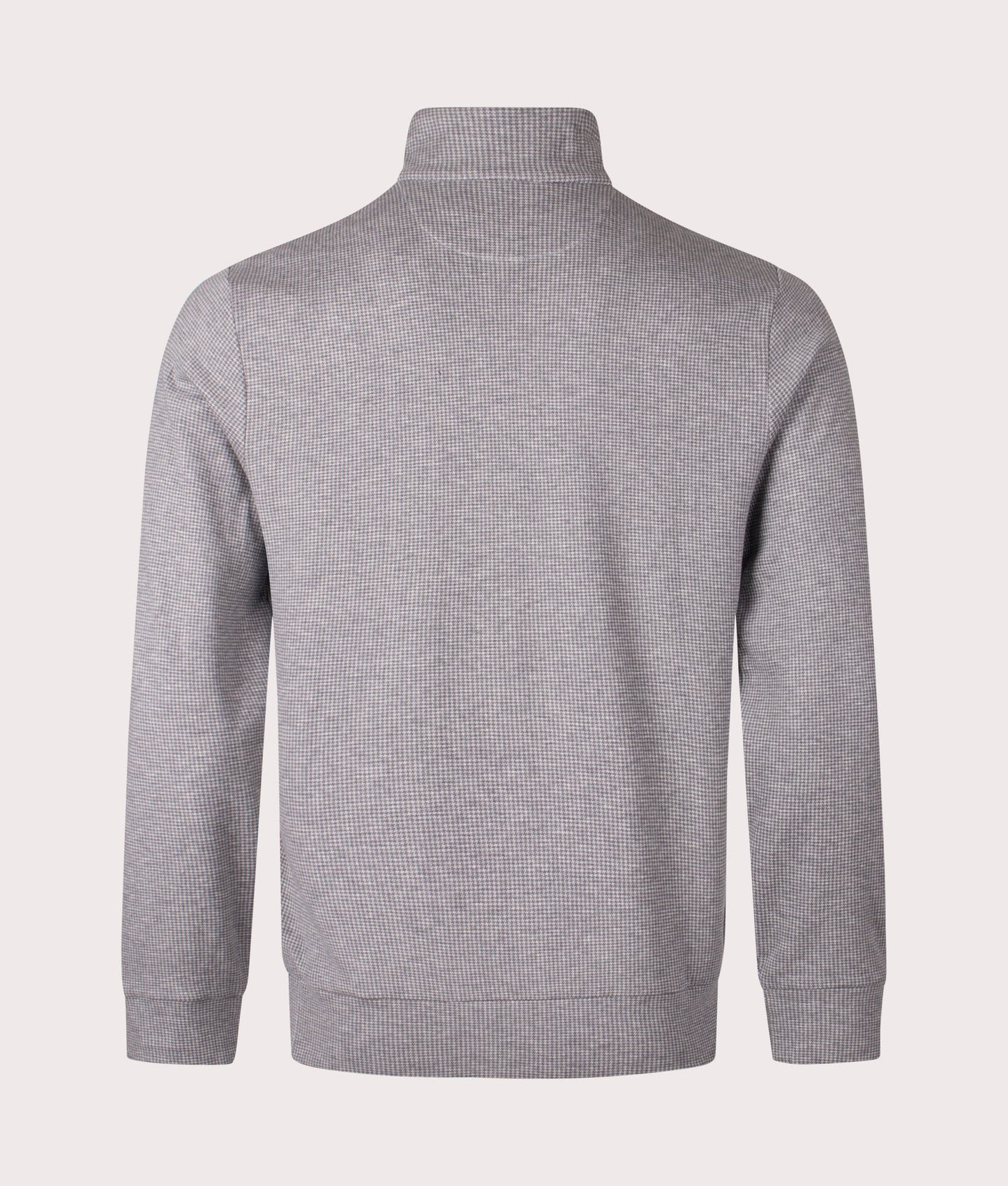 Luxury Jersey Houndstooth Quarter Zip Sweatshirt