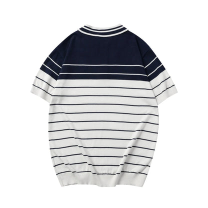 250908 New high-quality soft jacquard striped knitted POLO