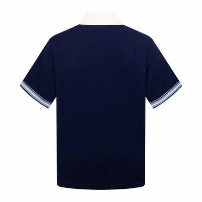 260323 New top-quality, flawlessly crafted bellflower embroidery wool-polyester POLO
