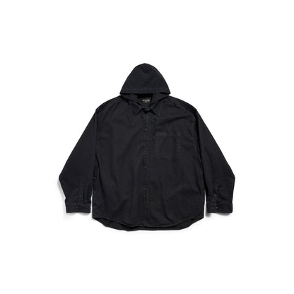 MEN'S SHIRT PARKA IN BLACK