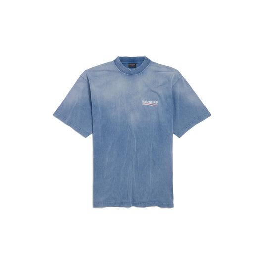 MEN'S POLITICAL CAMPAIGN T-SHIRT MEDIUM FIT IN FADED BLUE/WHITE/RED