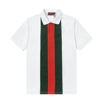 250305 New middle color matching printed polo shirt