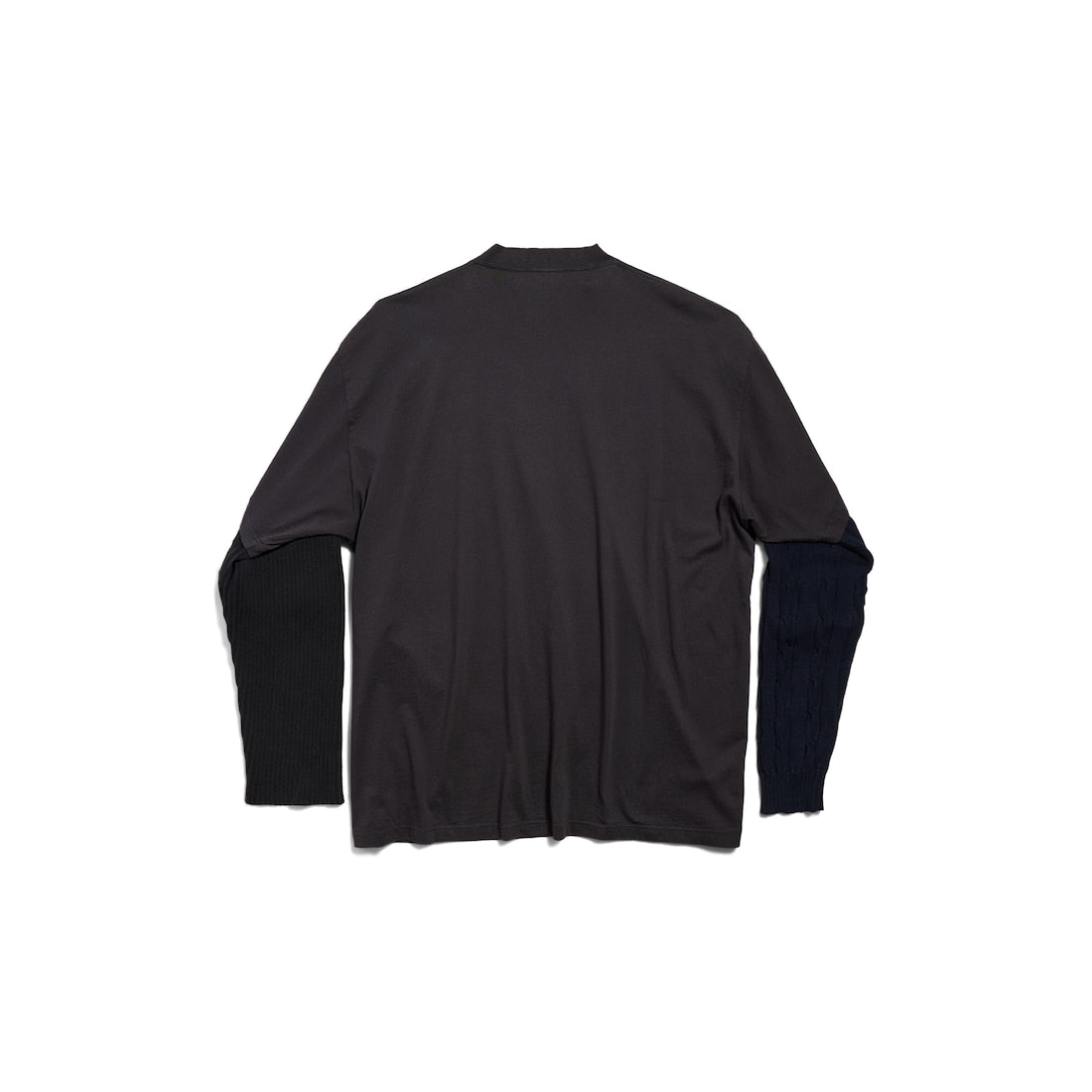 MEN'S HANDLE WITH CARE PATCHED SLEEVES T-SHIRT IN BLACK FADED