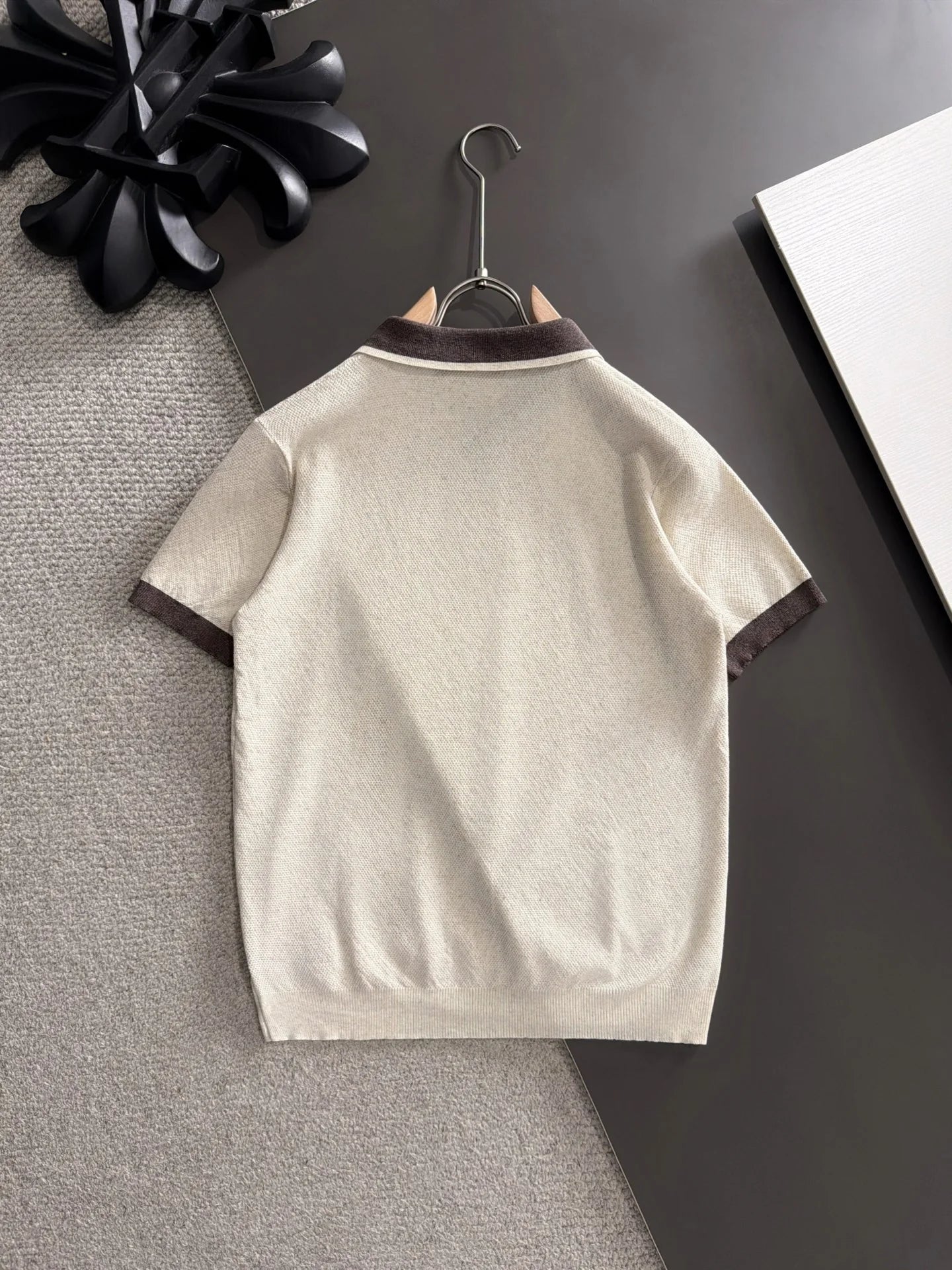 260511 New high-quality combed cotton yarn neckpiece stitched knitted polo shirt