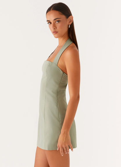 Bianca Halter Dress - Sage