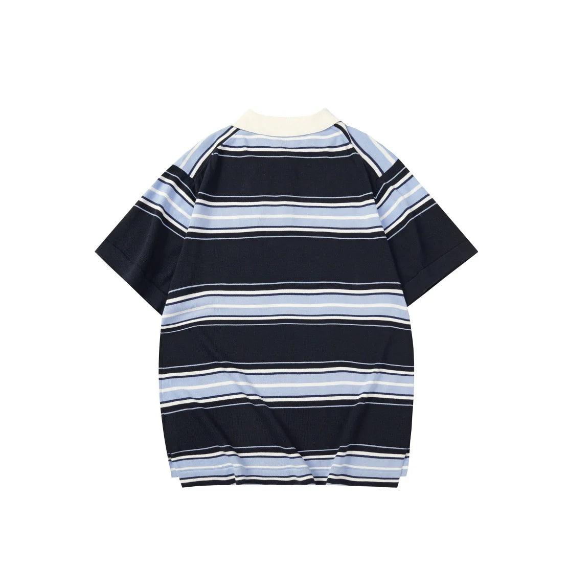 250917 New high-quality embroidered lily of the valley lapel striped POLO