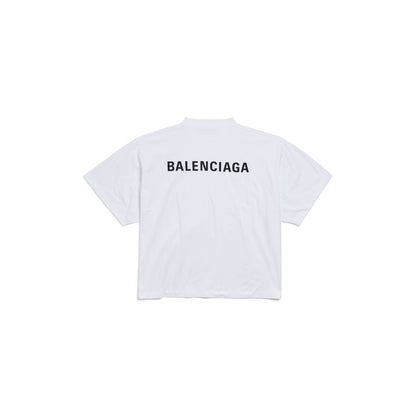 WOMEN'S BALENCIAGA BACK CROPPED T-SHIRT IN WHITE/BLACK
