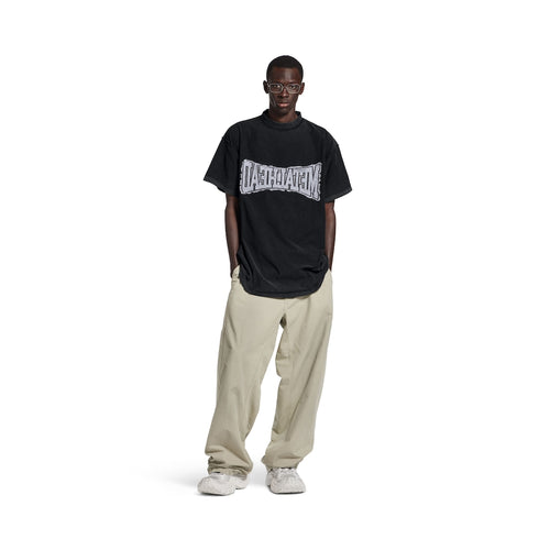 MEN'S METALHEAD INSIDE OUT OVERSIZED T-SHIRT IN FADED BLACK