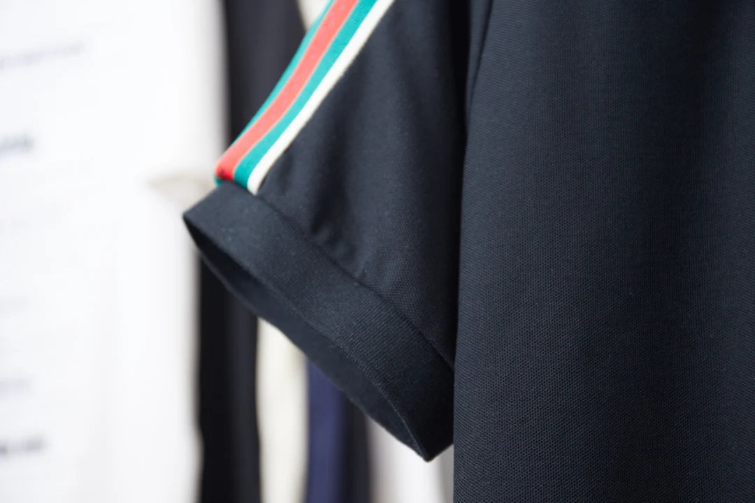 260306 New high-quality striped sleeve embroidered collar polo shirt