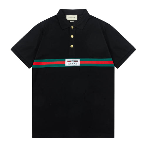 250408 New high-quality letter webbing POLO shirt