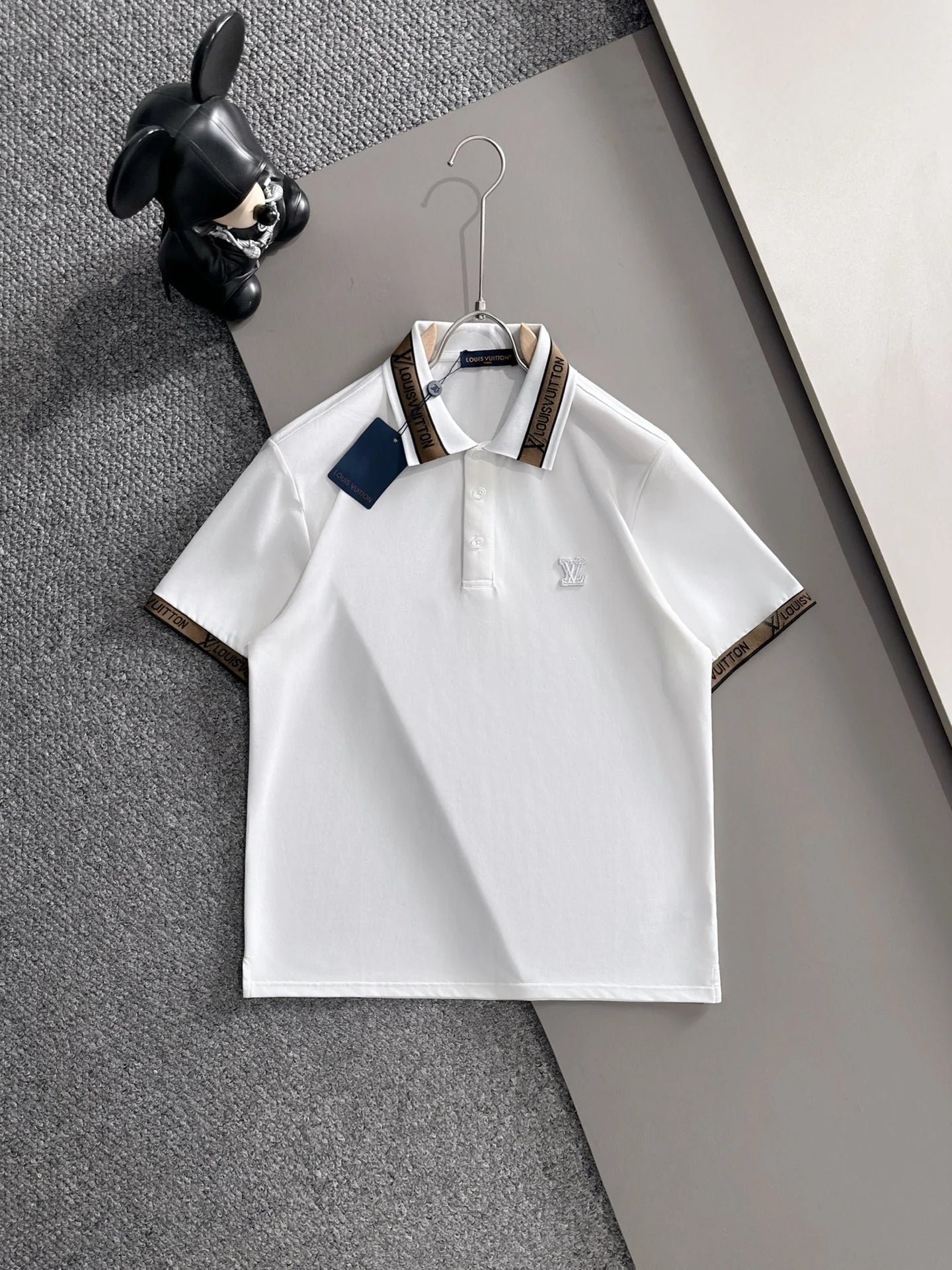 260511 New high-quality embroidered neckline jacquard patchwork design Polo shirt