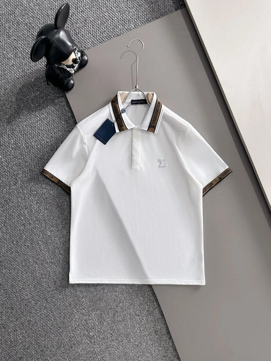 260511 New high-quality embroidered neckline jacquard patchwork design Polo shirt
