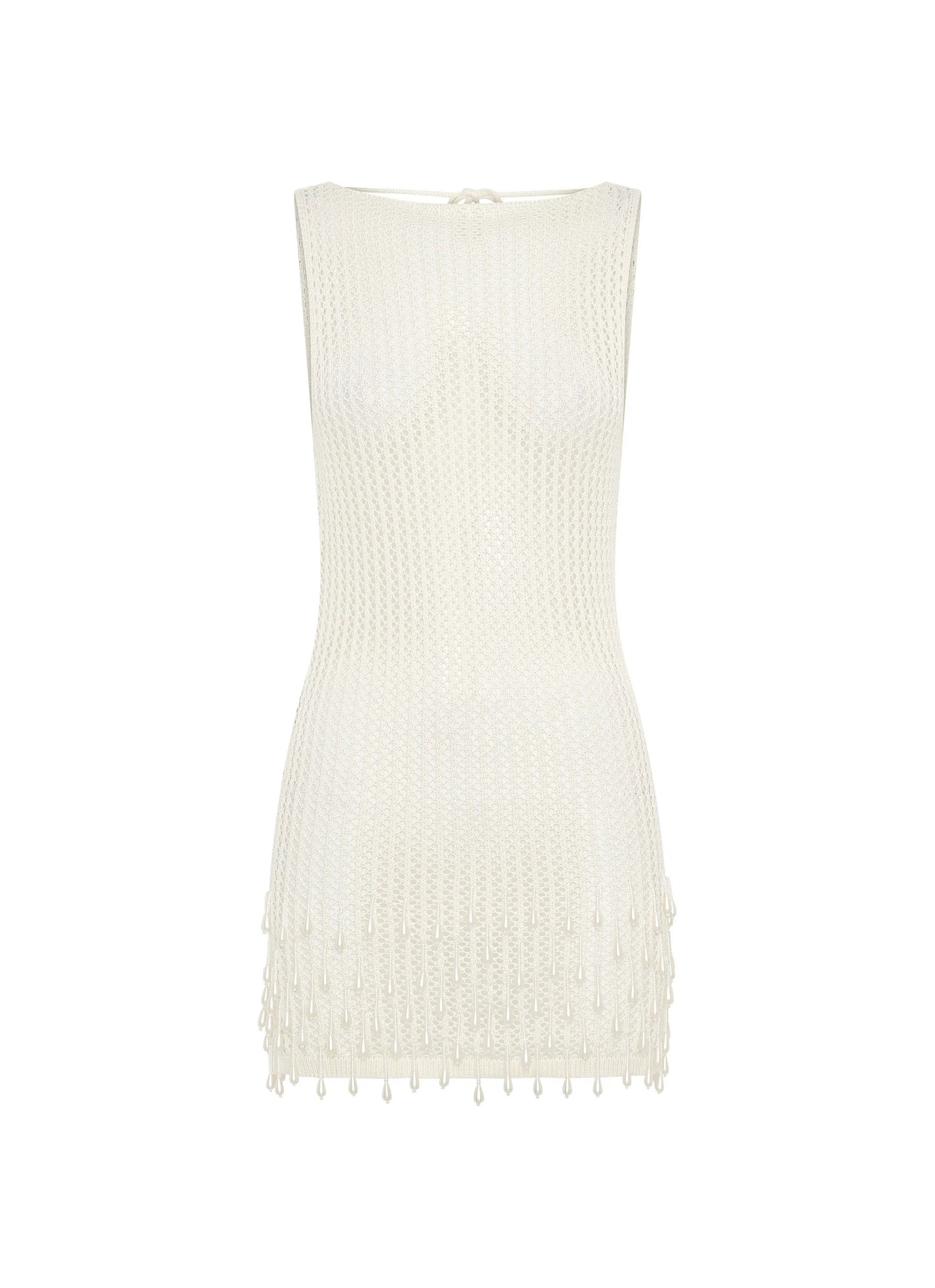Miracle Beaded Crochet Mini Dress - Ivory