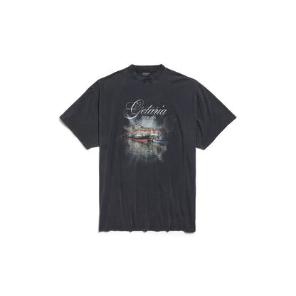 MEN'S GETARIA T-SHIRT OVERSIZED IN BLACK FADED