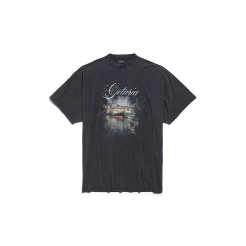 MEN'S GETARIA T-SHIRT OVERSIZED IN BLACK FADED