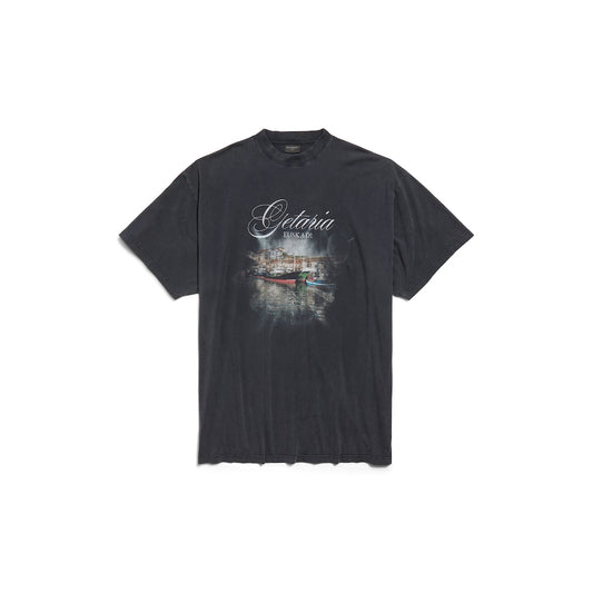 MEN'S GETARIA T-SHIRT OVERSIZED IN BLACK FADED