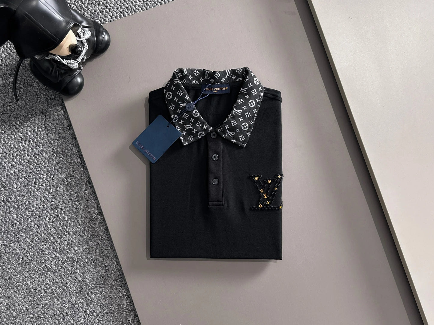 260511 New high-quality embroidered neckline jacquard patchwork design Polo shirt
