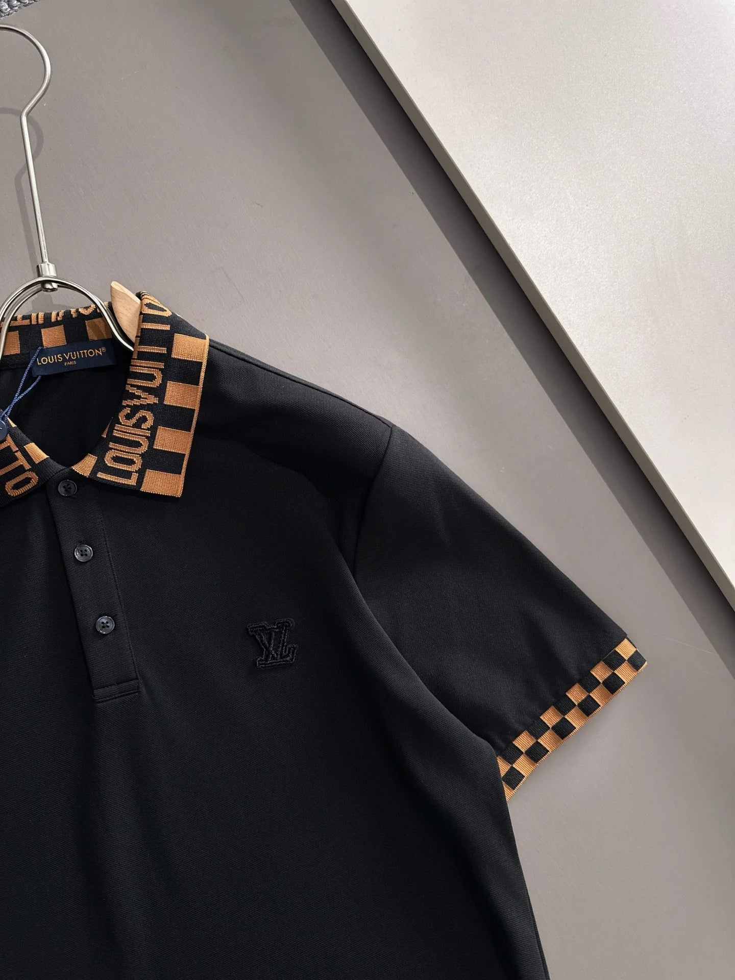 260511 New high-quality embroidered neckline jacquard patchwork design Polo shirt