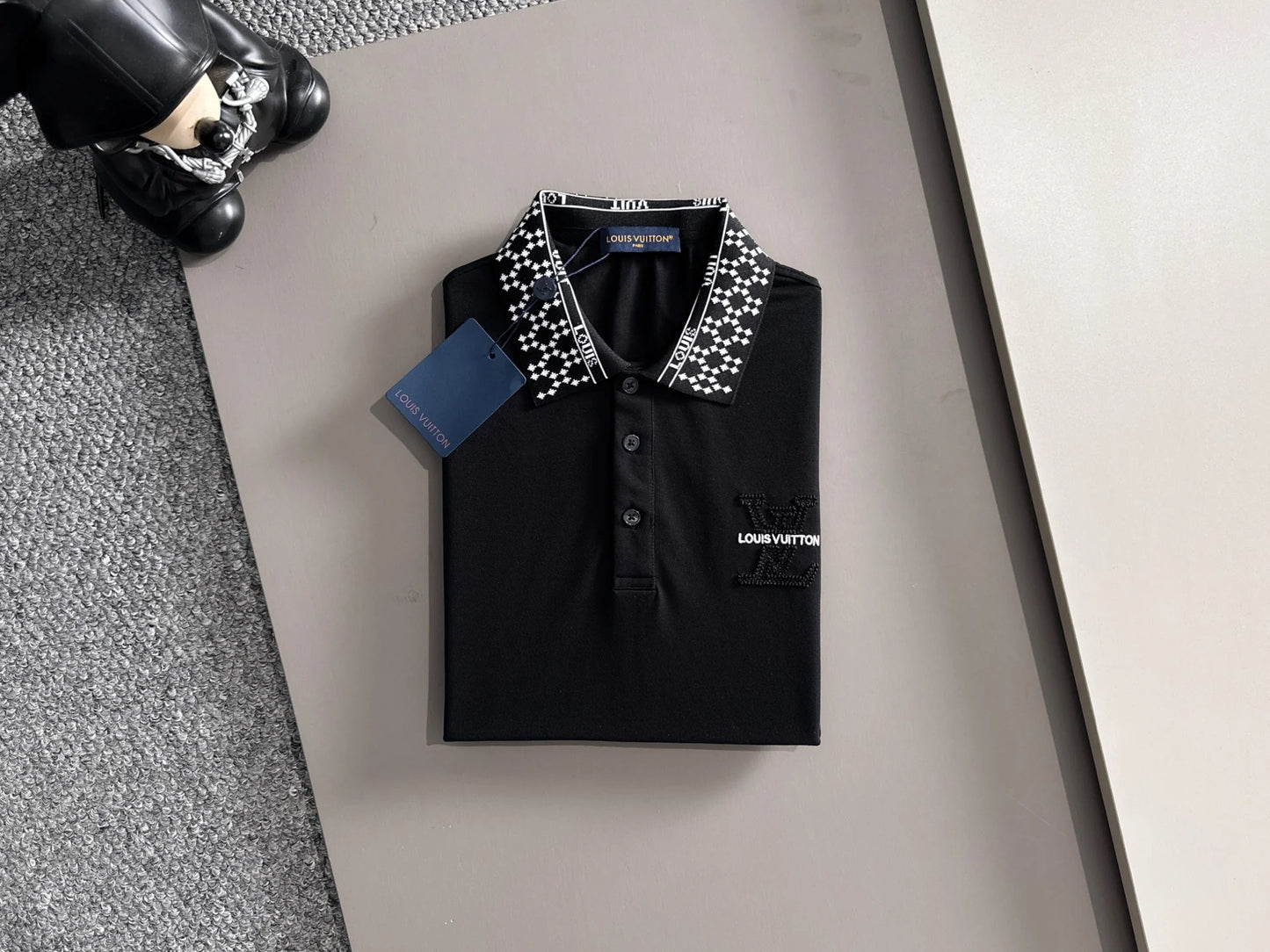 260511 New high-quality embroidered neckline jacquard patchwork design Polo shirt