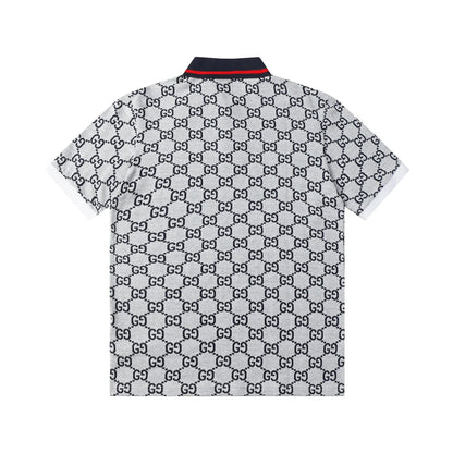 260421 New high-quality knitted jacquard lettered Polo shirt