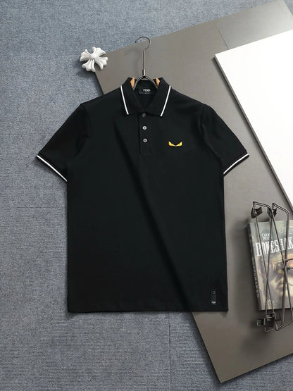 260415 New high-quality color-matched small icon polo shirt