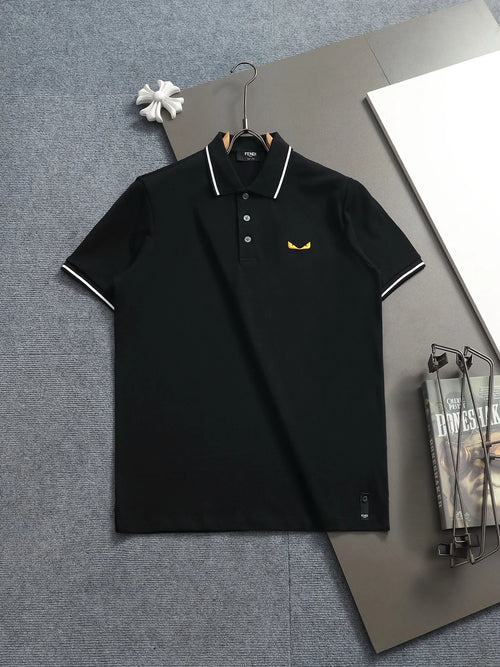 260415 New high-quality color-matched small icon polo shirt
