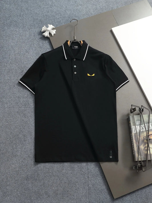 260415 New high-quality color-matched small icon polo shirt