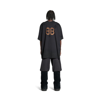 MEN'S PARIS MOON DOUBLE FRONT T-SHIRT OVERSIZED IN BLACK