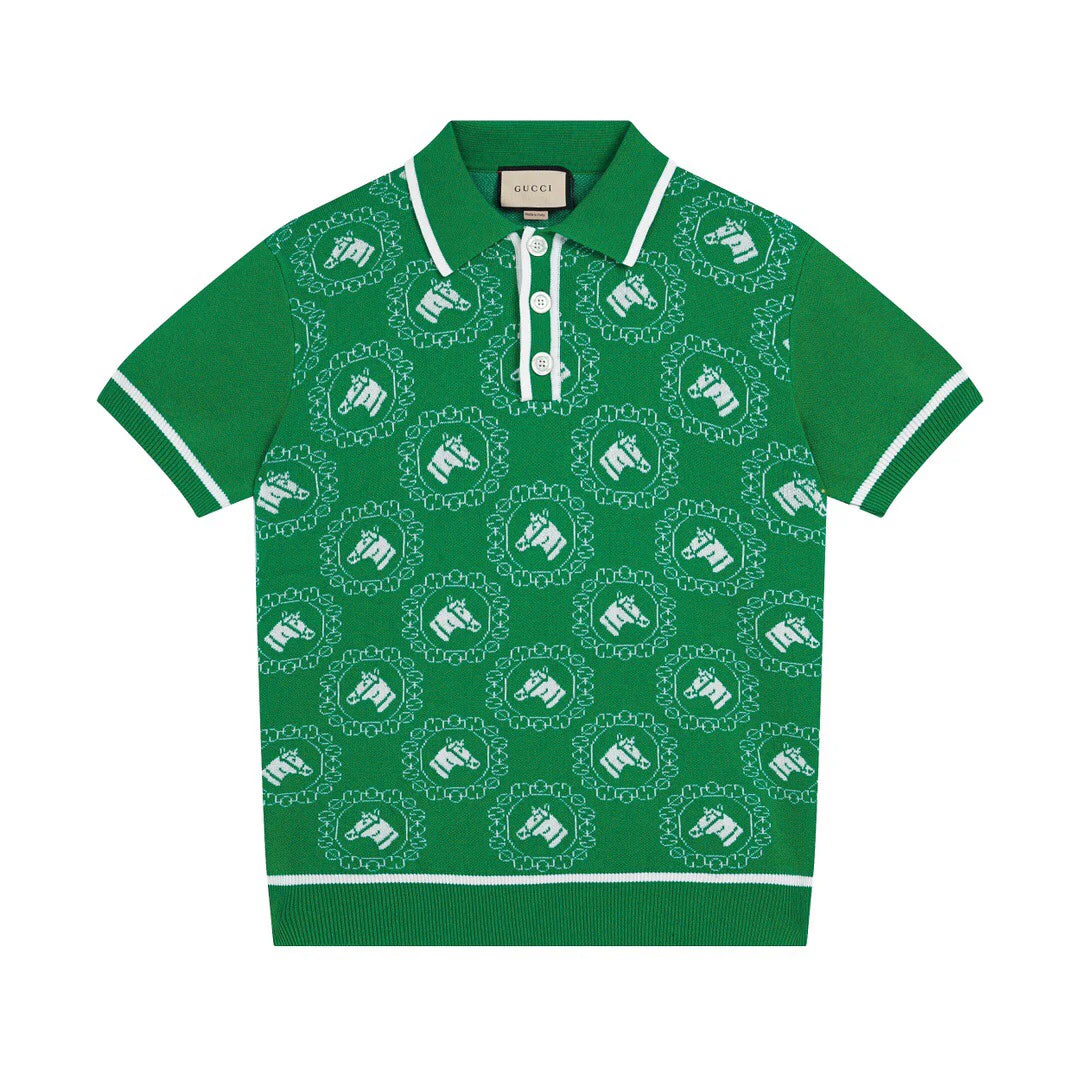 250313 New high quality pony print lapel polo