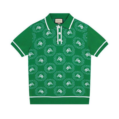 250313 New high quality pony print lapel polo