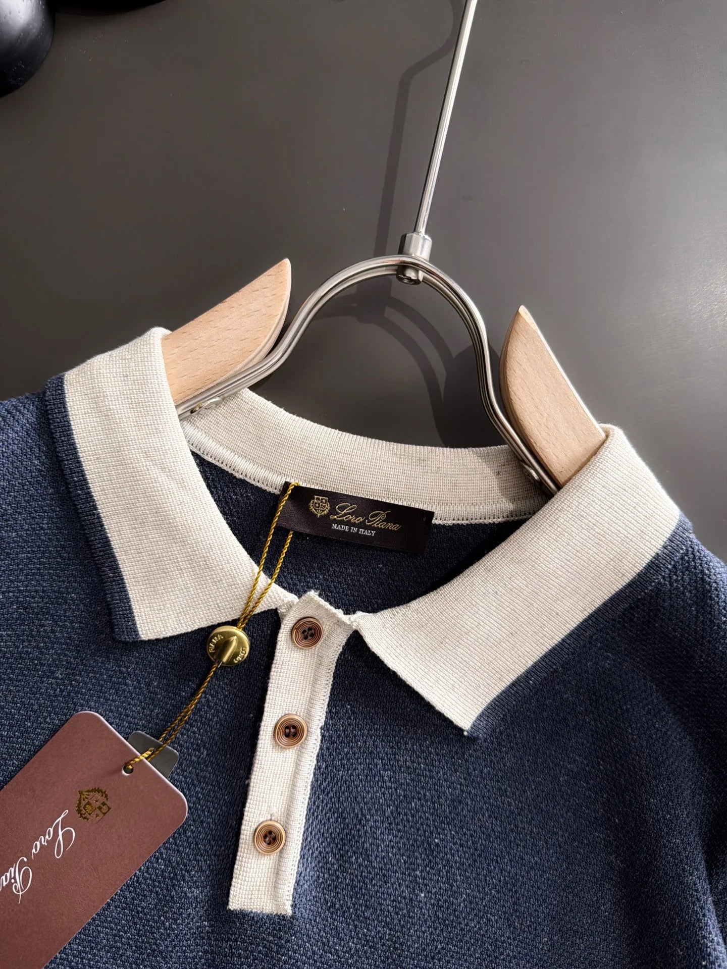 260511 New high-quality combed cotton yarn neckpiece stitched knitted polo shirt