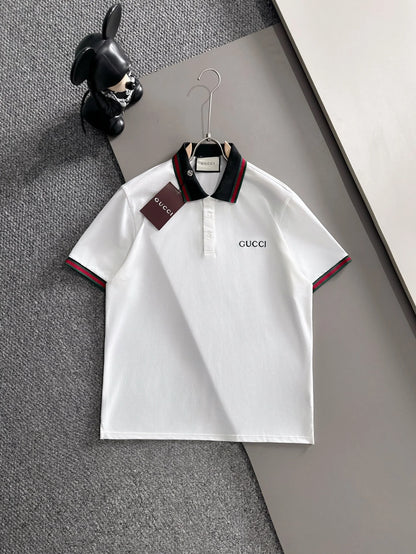 260511 New high-quality embroidered neckline jacquard patchwork design Polo shirt
