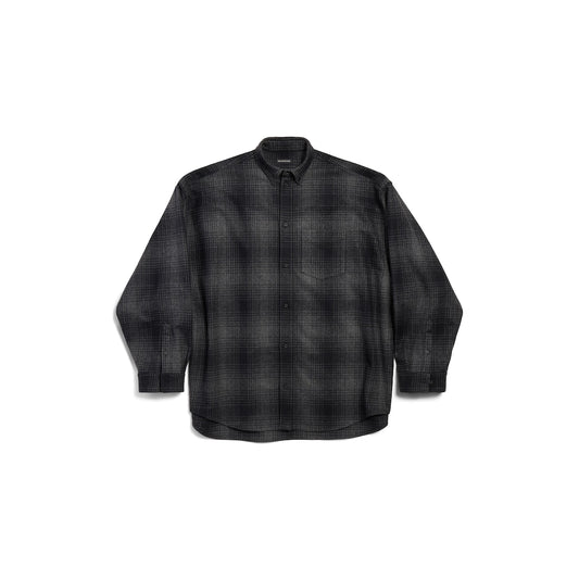 MEN'S BALENCIAGA OVERSIZED SHIRT IN GREY/BLACK
