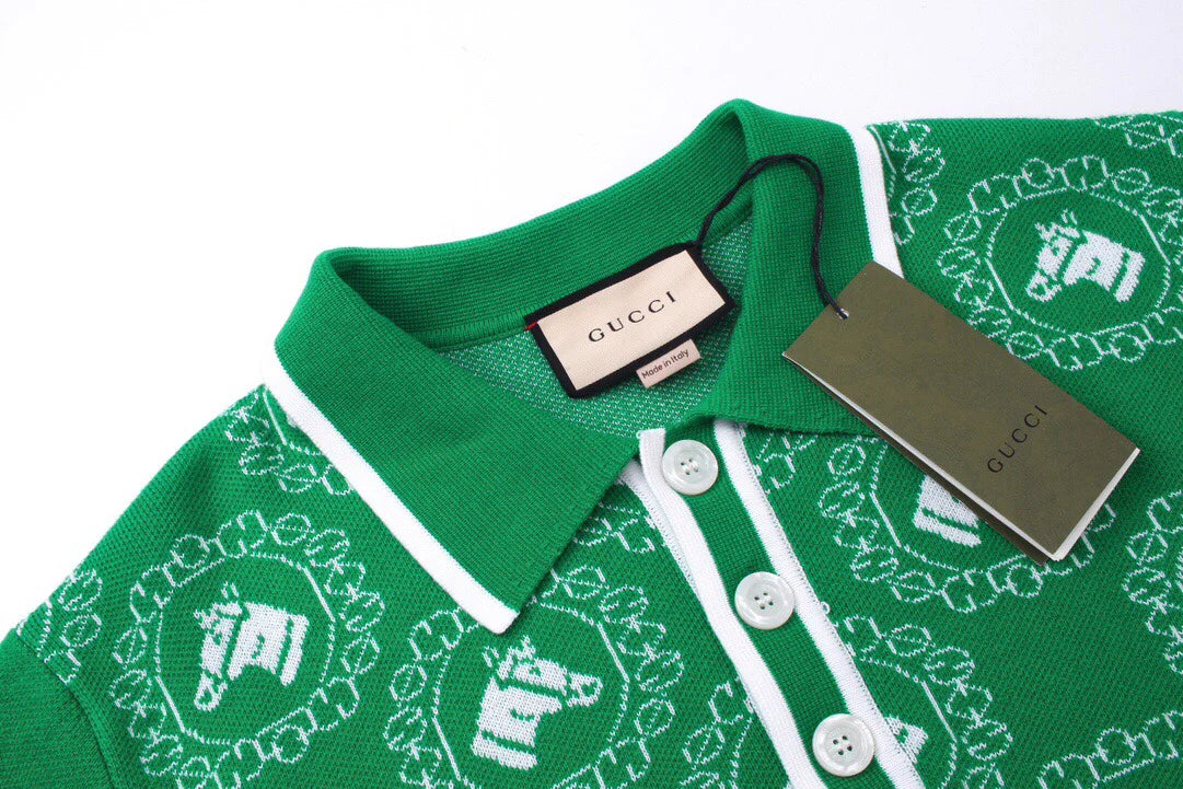 250313 New high quality pony print lapel polo