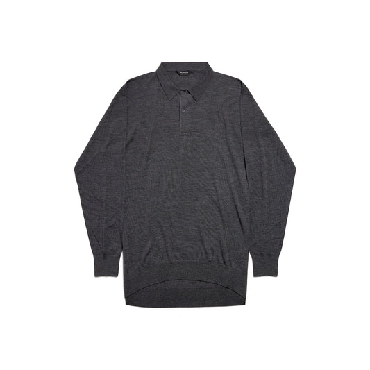 MEN'S POLO KNIT IN ANTHRACITE