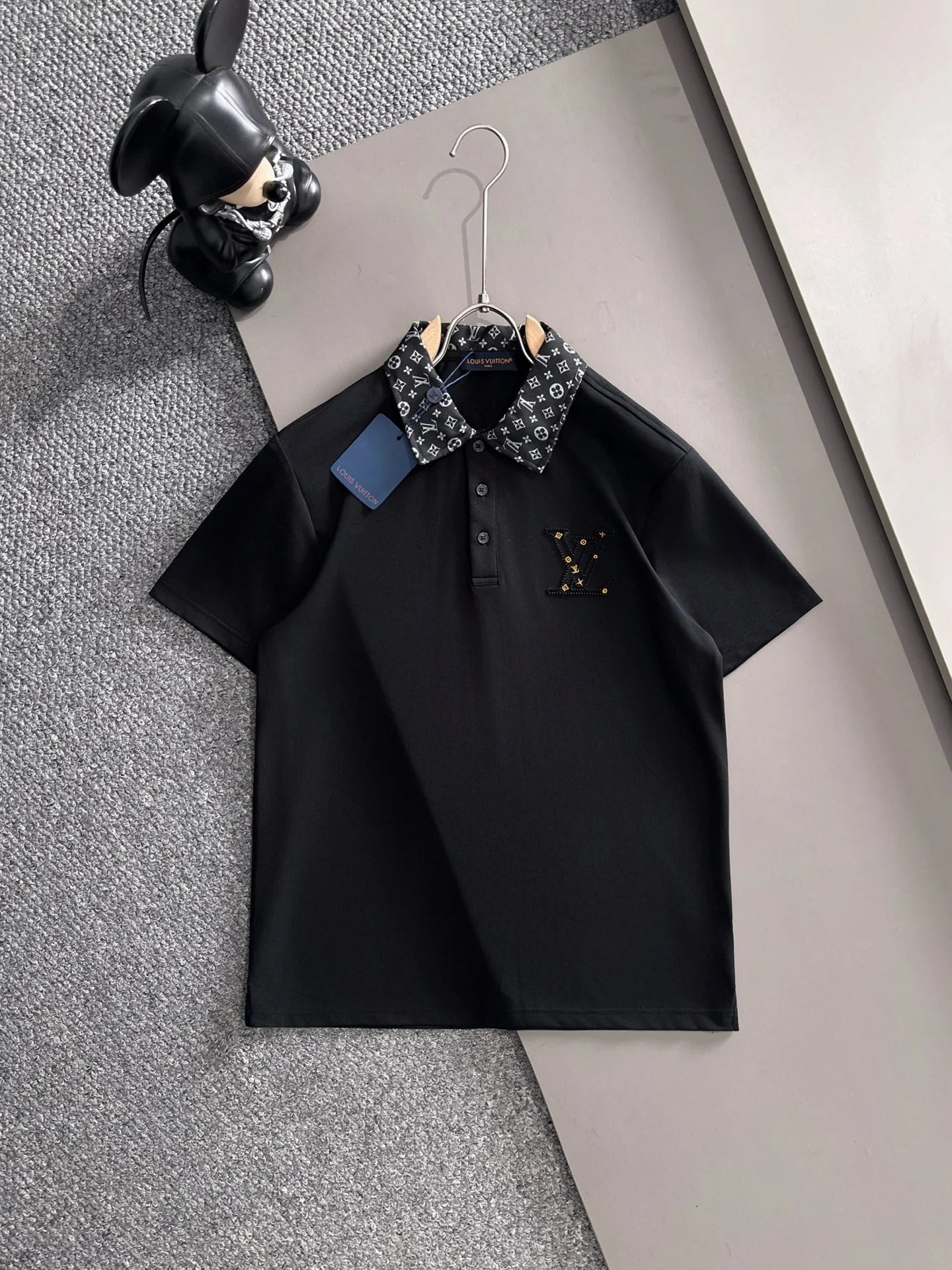 260511 New high-quality embroidered neckline jacquard patchwork design Polo shirt