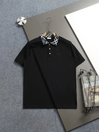 260113 New high-quality classic check-patterned woven collar polo