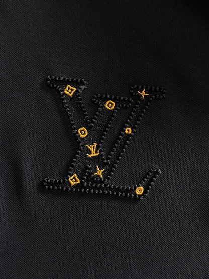 260511 New high-quality embroidered neckline jacquard patchwork design Polo shirt