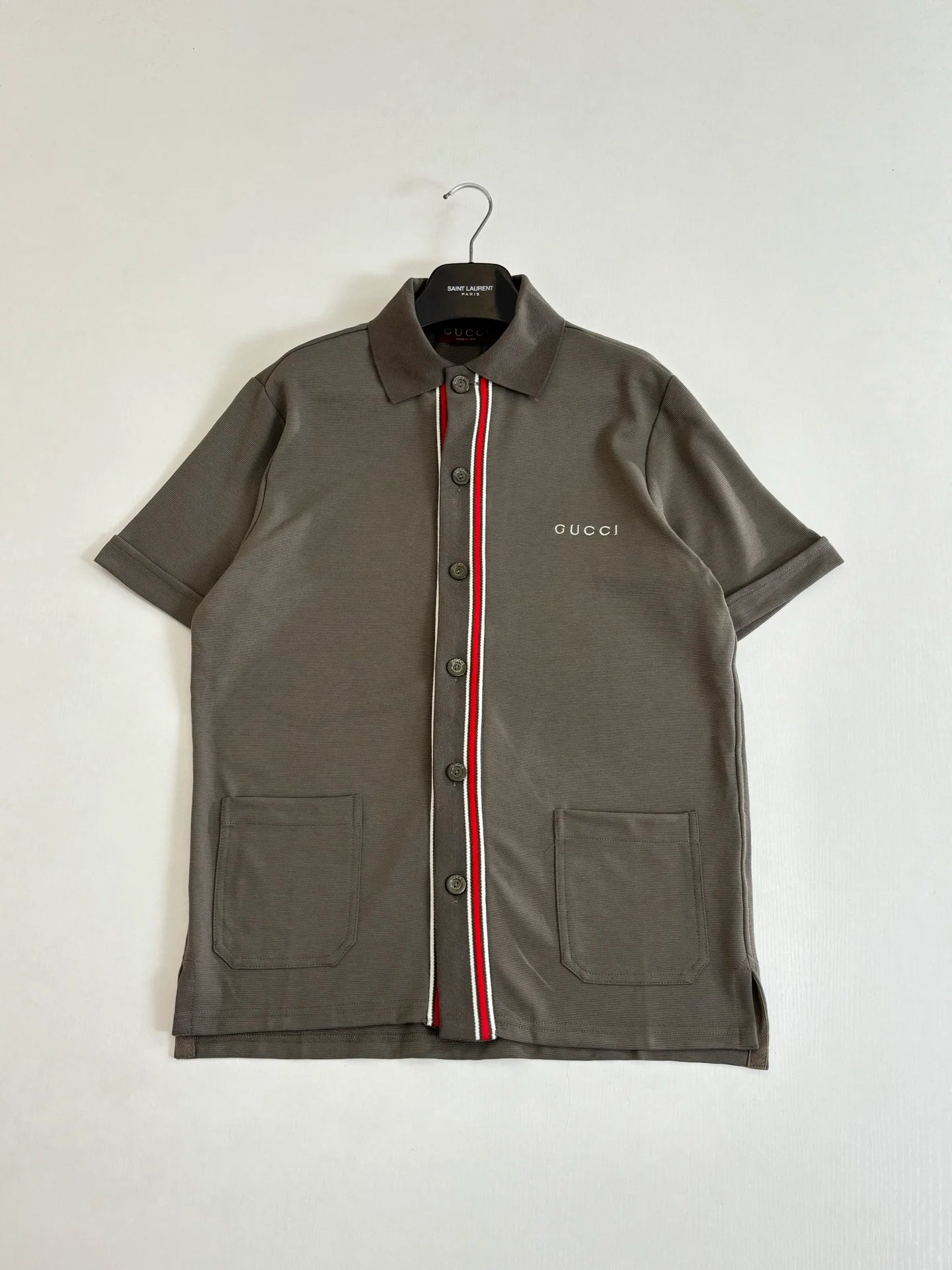 260428 New high-quality cotton striped contrast woven tie letter POLO set