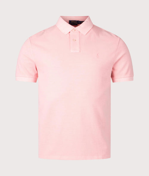 Custom Slim Fit Mineral-Dyed Mesh Polo Shirt