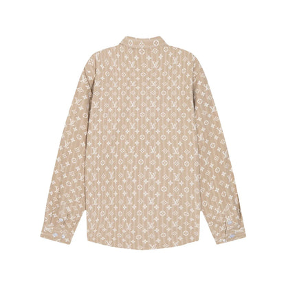 0818 New autumn and winter feature print loose version long-sleeved shirt