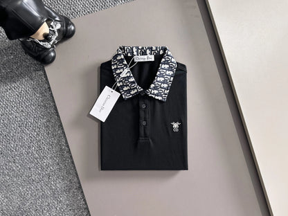 260511 New high-quality embroidered neckline jacquard patchwork design Polo shirt