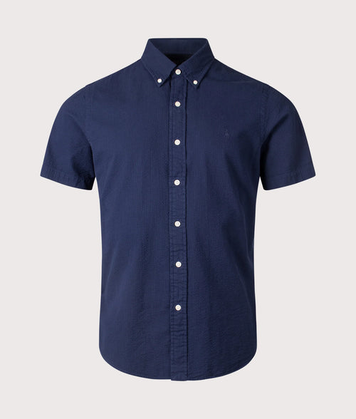 Custom Fit Short Sleeve Seersucker Shirt