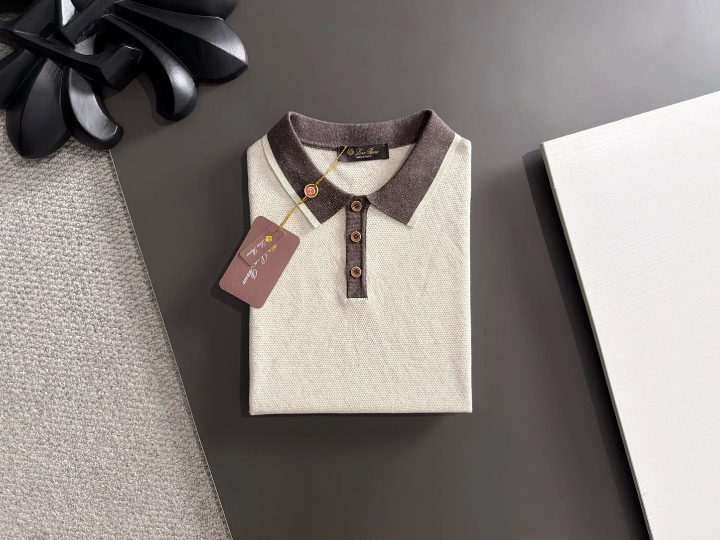 260511 New high-quality combed cotton yarn neckpiece stitched knitted polo shirt