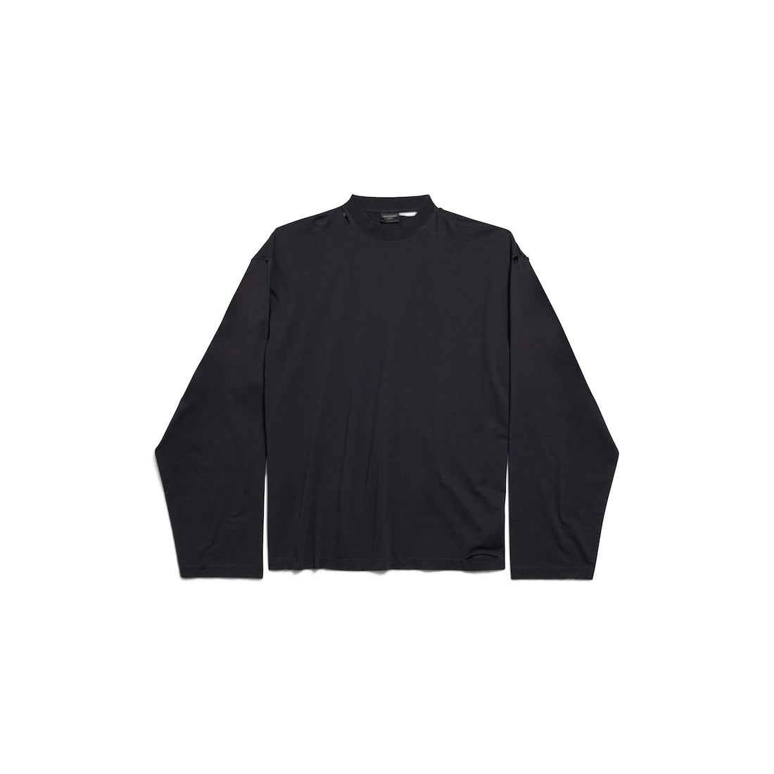 MEN'S SECURITY TAPE OVERSIZED LONG SLEEVE T-SHIRT IN FADED BLACK/