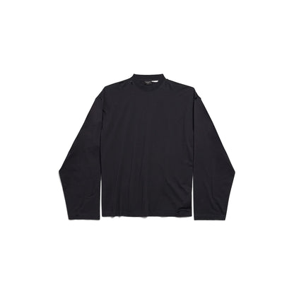 MEN'S SECURITY TAPE OVERSIZED LONG SLEEVE T-SHIRT IN FADED BLACK/