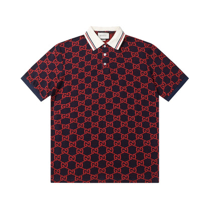 260421 New high-quality knitted jacquard lettered Polo shirt