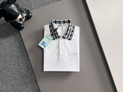 260511 New high-quality embroidered neckline jacquard patchwork design Polo shirt