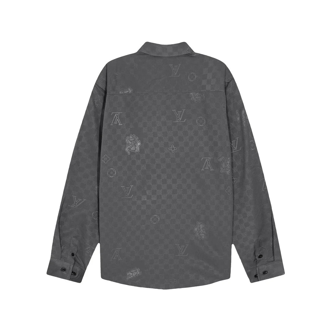 0818 New autumn and winter feature print loose version long-sleeved shirt